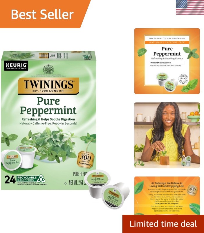 Caffeine Free Peppermint Tea Pods – 24 Count Herbal Refreshment in a Box