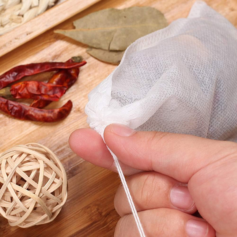 100Pcs Large Tea Bag - Disposable Empty Tea Filter Bags No Mess Mesh Bags with D gallery