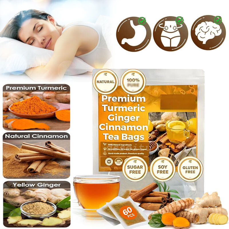 Turmeric, Ginger, Cinnamon Tea Bags, 100% Natural & No Additives & Caffeine Free gallery