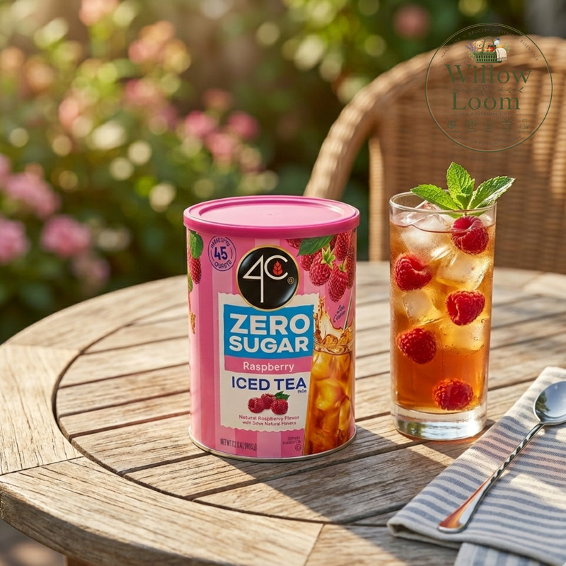 4C Zero Sugar Raspberry Iced Tea Mix 28.4oz Natural Raspberry Flovor 45 Quarts gallery