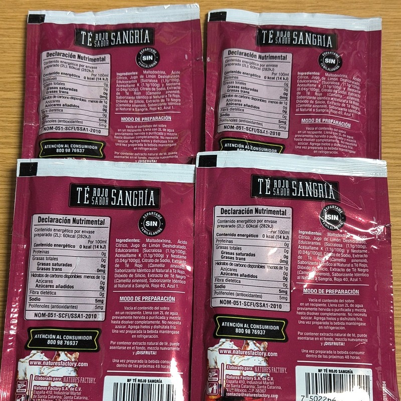 Nature's Factory Red Tea Powder Sangria Flavor 4 Pack Sugar Free gallery