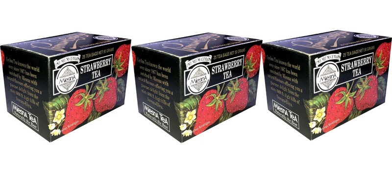 Mlesna strawberry Ceylon tea in 25 Tea Bags 50g(1.76oz) X 03 packs
