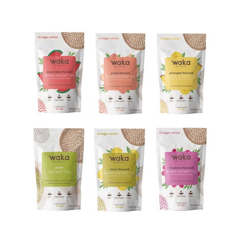Concentrated Green Tea Powder Sample Bundle - Unsweetened, No Sugar Added - 6 Pa gallery