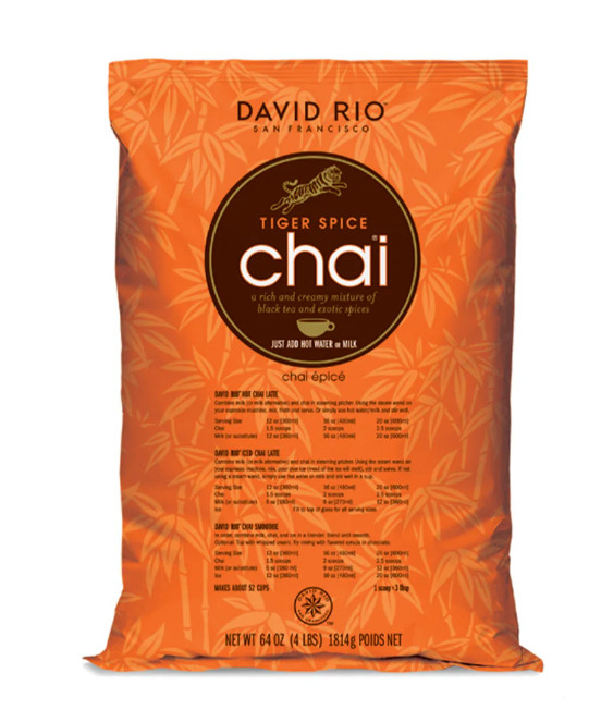 David Rio Tiger Spice Chai Tea Powder 1.814 kg Asian Beverage Non-GMO