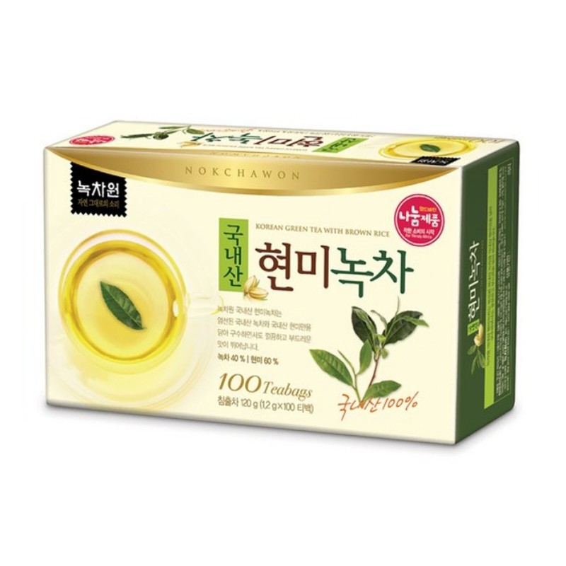 100% Korean Brown Rice Green Tea 100 Tea bag Nokchawon Free Shipping wt Tracking