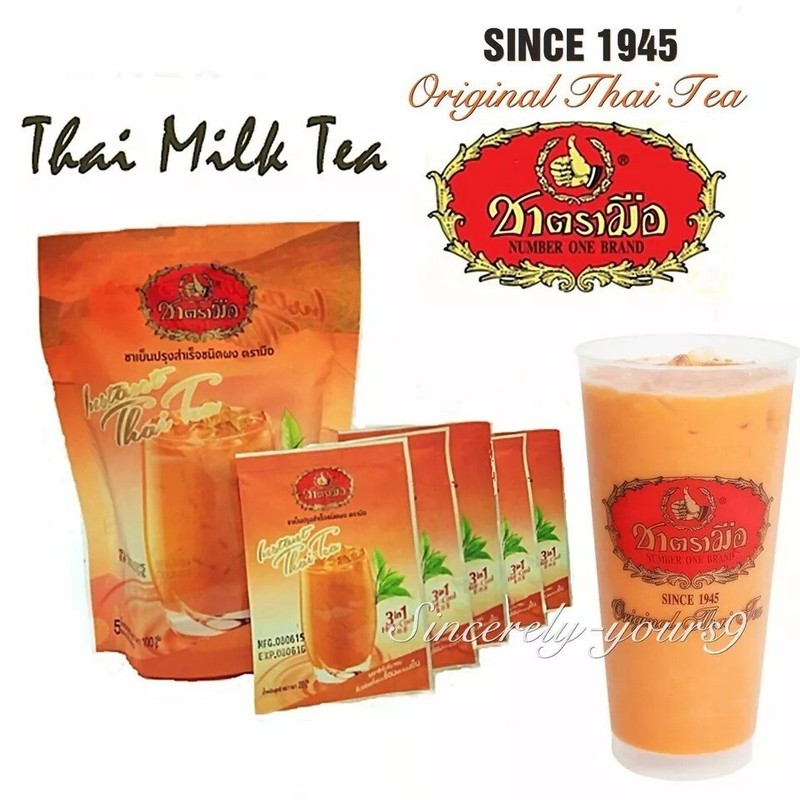 Thai Iced Hot Milk Tea Instant Powder 3 in 1 Original Thai Tea Number one Brand