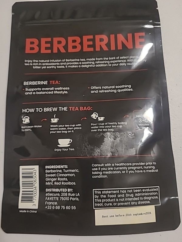 Golden Leaf Berberine Tea 15 Tea Bags For Wellness Turmeric Cinnamon Ginger gallery