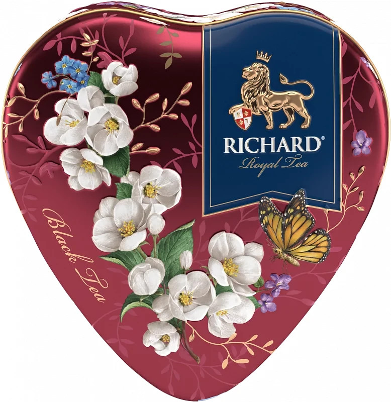 Royal Heart RICHARD Ceylon Black Tea Bergamot cream flavour Gift TIN Christmas