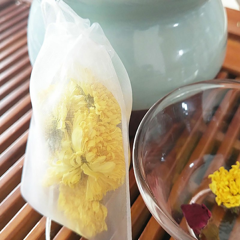200 pcs. Durable Nylon Drawstring Filter Bags for Tea/Herbs in Multiple Sizes gallery