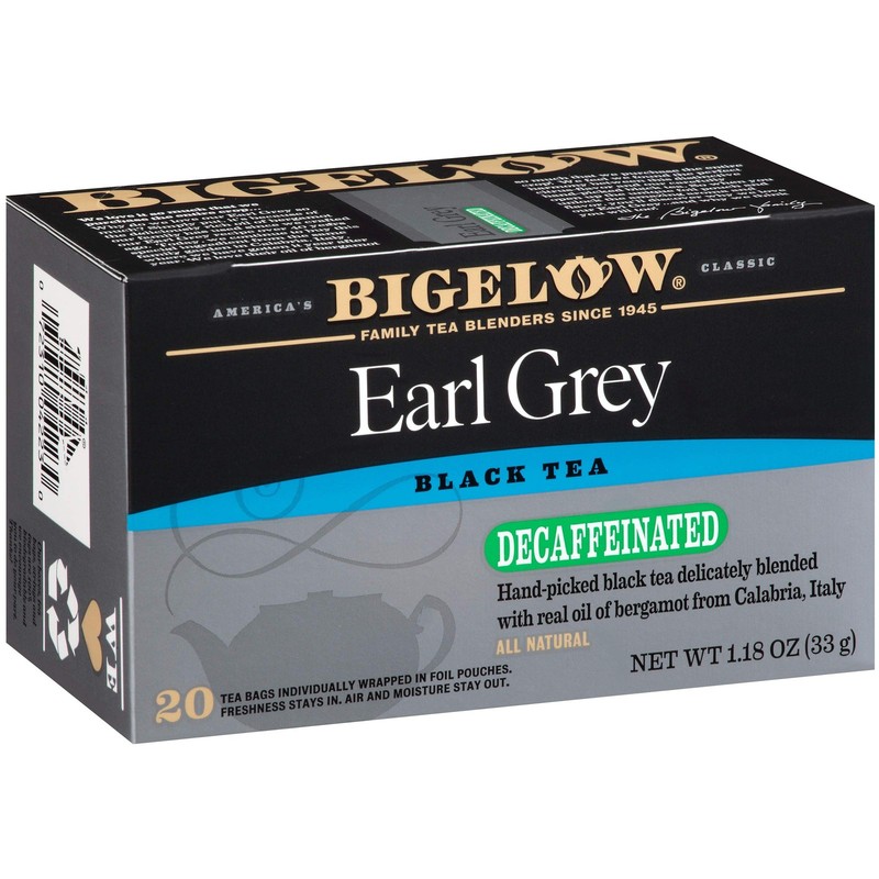 Decaffeinated Earl Grey Black Tea, Decaf Tea, 20 Count Box (Pack of 6), 120 T…
