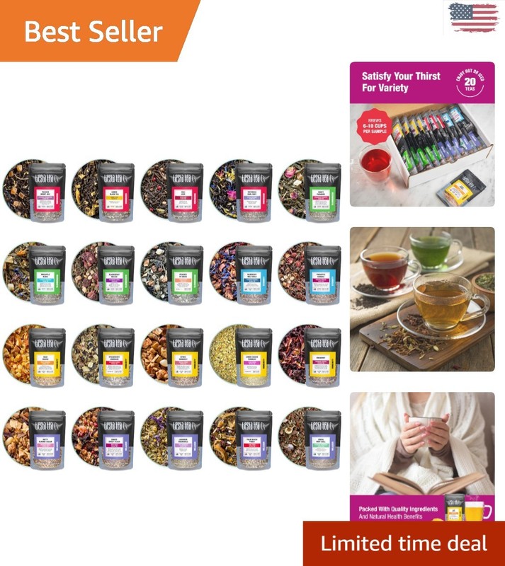 Luxury Discovery Tea Sampler Set – 20 Resealable Pouches of Loose Leaf Bliss