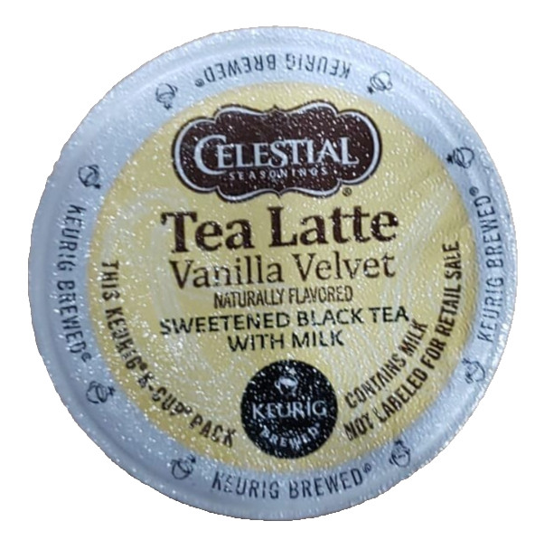 96/PACK – Celestial Tea Latte Vanilla Velvet K-Cup Pods BULK PACKAGING