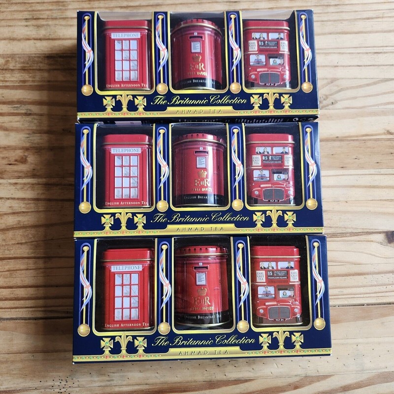 Britannia Collection Loose Tea Earl Gray English Variety .88 Oz Tins 9 Total