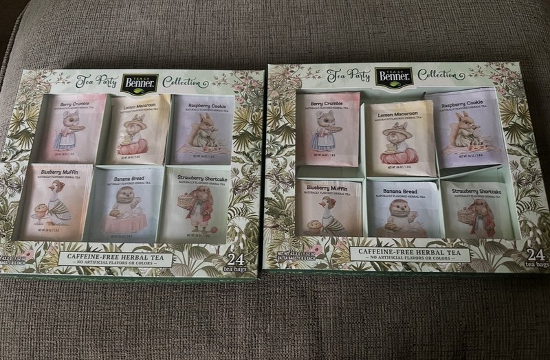 New! 2 Boxes Benner Tea Party Caffeine-Free Herbal Teas Beatrix Potter Inspired!