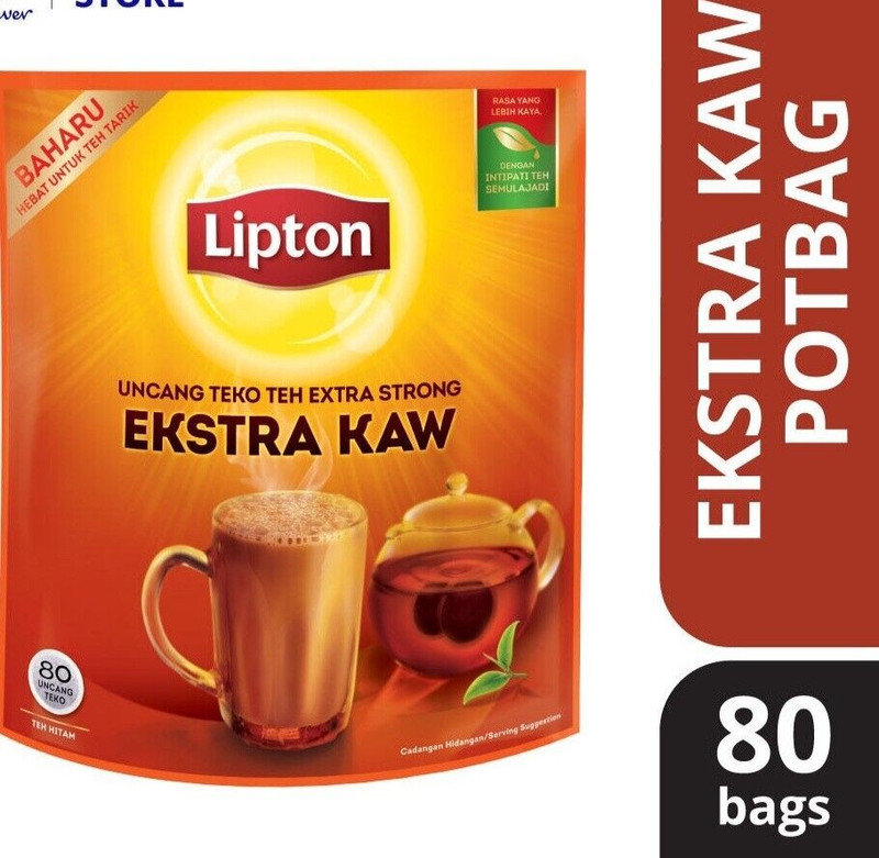 Extra Tea Lipton Strong Yellow Label 80 Potbags Natural Bags Black Pack