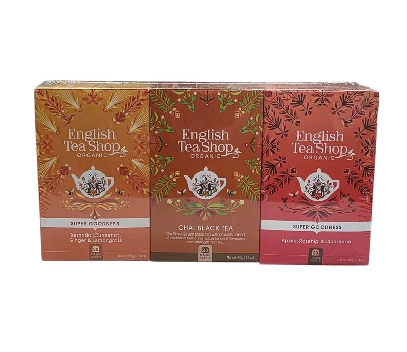 English Tea Shop Organic 3 Boxs Tumeric Ginger Lemon Grass Chai & Apple Rosehip