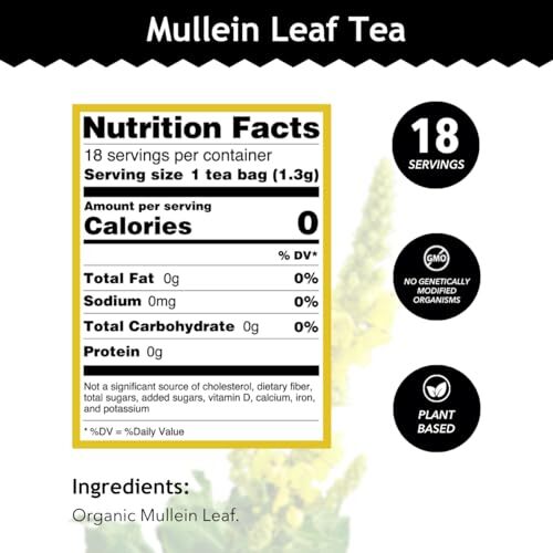 Buddha Teas - Mullein Leaf - Organic Herbal Tea Health & Wellbeing, Vitamin C gallery