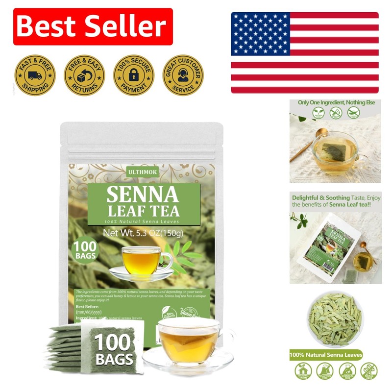 100 Count Senna Tea Bags – 100% Natural & Caffeine-Free Wellness