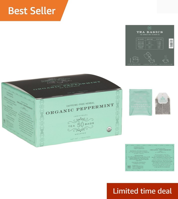Refreshing 50 Count Organic Peppermint Tea Bags – Perfect for Gifts & Relaxation