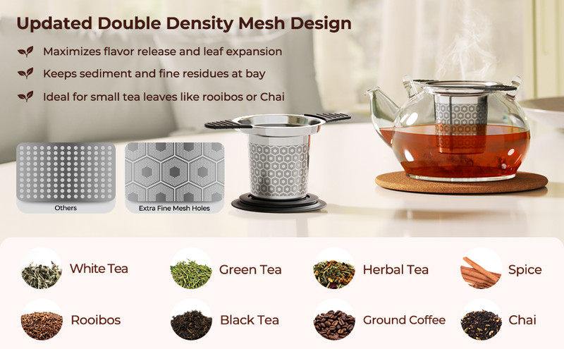 Extra Fine Mesh Tea Strainers & Filters for Loose Tea Single Cup, 304 Stainless gallery