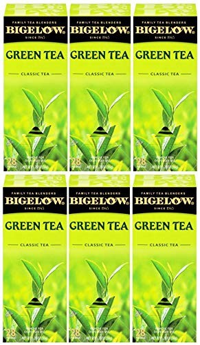 Bigelow Green Tea 28Count Boxes Pack of 6 Premium Bagged Green Tea Bright Ant...