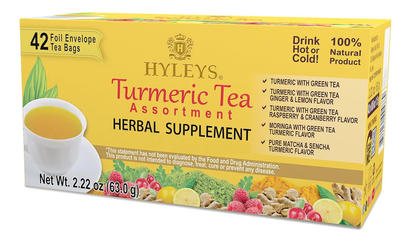 Turmeric Tea – Assorted Flavors – 42 Tea Bags – Wellness Herbal Supplement