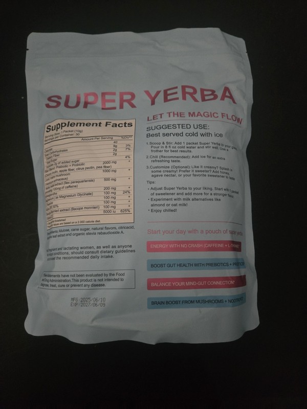 Super Yerba 30 Packets Raspberry Lemonade – Clean Energy & Detox gallery