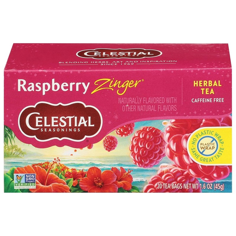 Delicious Raspberry Zinger Herbal Tea - 20 Tea Bags, Naturally Caffeine Free gallery