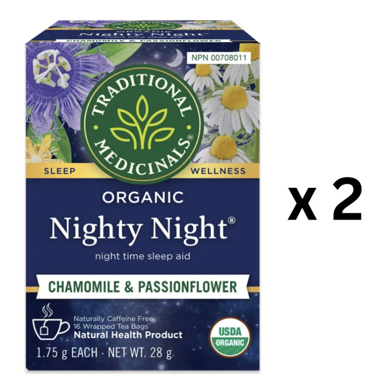 Traditional Medicinals Nighty Night, 16 Wrapped Tea Bags – Pack of 2