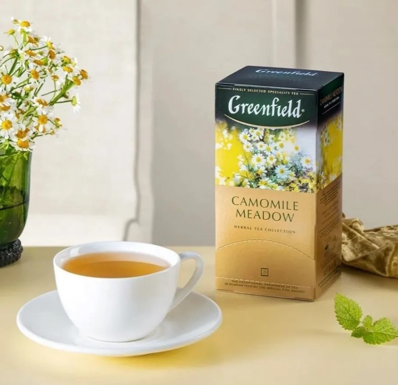 GREENFIELD Tea CHAMOMILE MEADOW HERBAL 25 TEA BAGS RF /NO GMO/ Гринфилд чай gallery