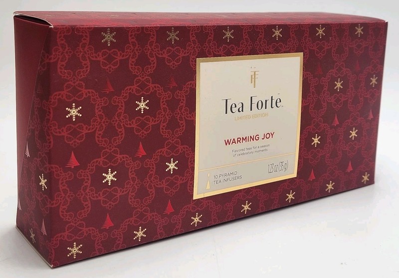 Tea Forte 10 Handcrafted Pyramid Tea Infusers Warming Joy W/ Presentation Box