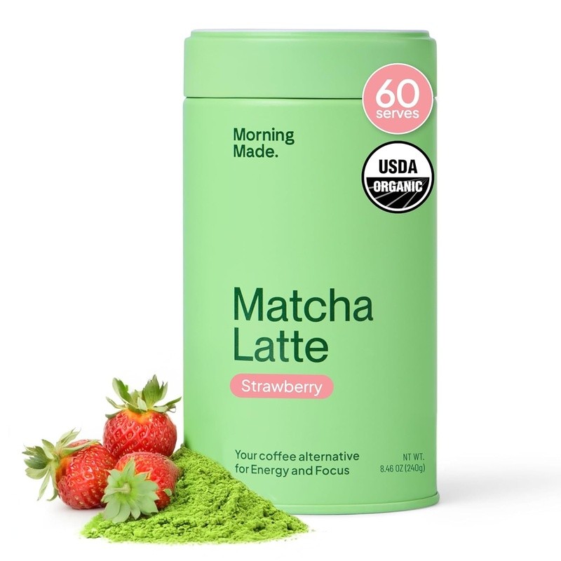 Organic Strawberry Matcha Powder Ceremonial Grade Gluten Free Vegan Energy Drink