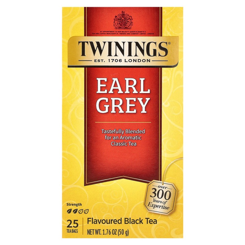 Flavored Black Tea, Earl Grey , 25 Tea Bags, 1.76 oz (50 g)