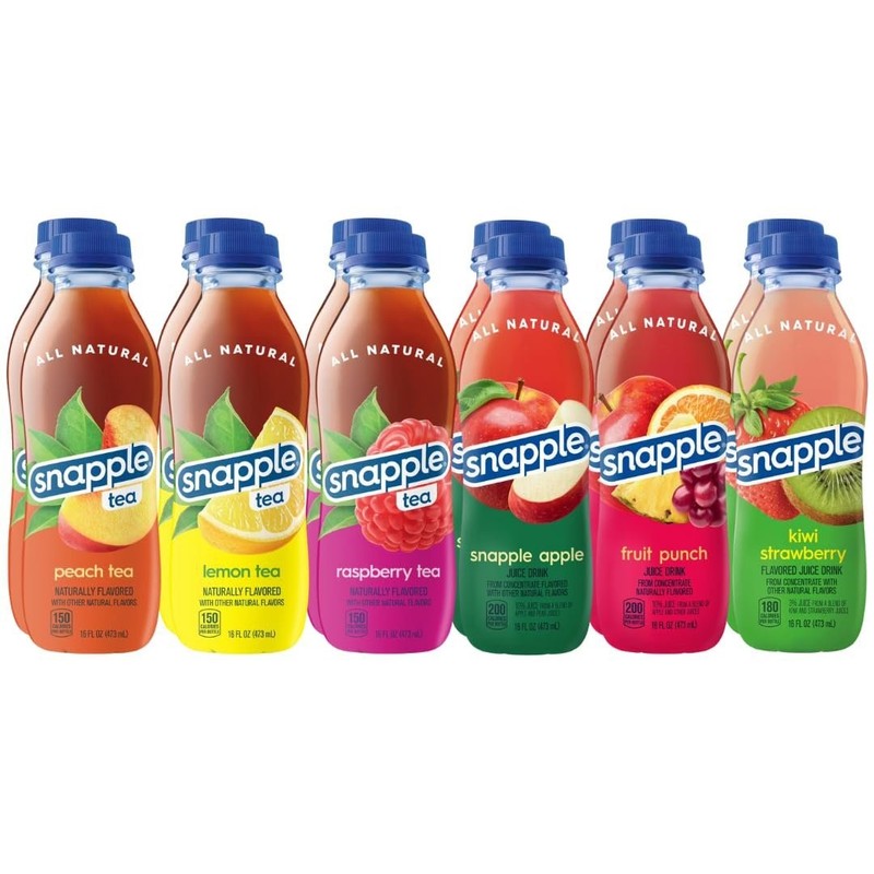Snapple Tea Variety Pack, 6 Assorted Flavors – 16 fl oz (Pack of 12)