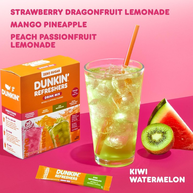 Dunkin’ 🍩 Refreshers Singles To Go! 🍓🍑🥝🍉🍍30 Ct Variety Pack gallery