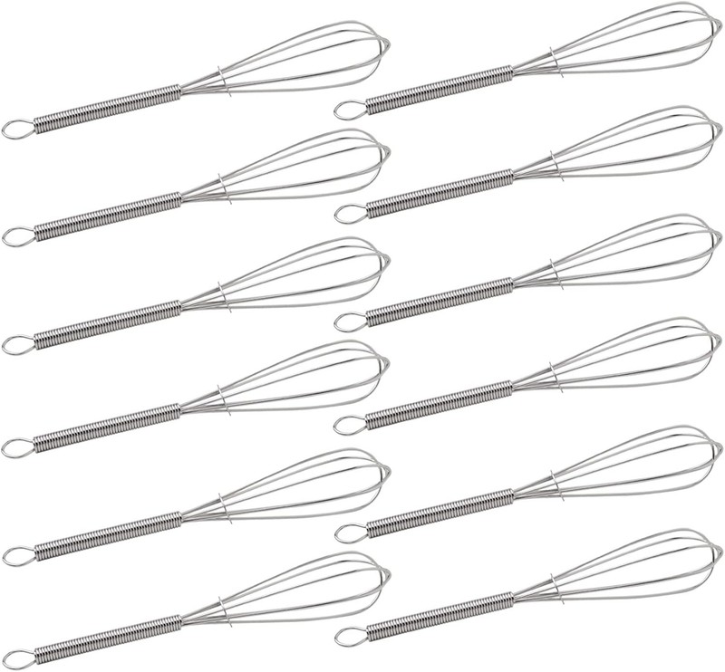 CHuangQi 5 Inch Endurance Stainless Steel Mini Whisk/Egg Beater, Set Silver 