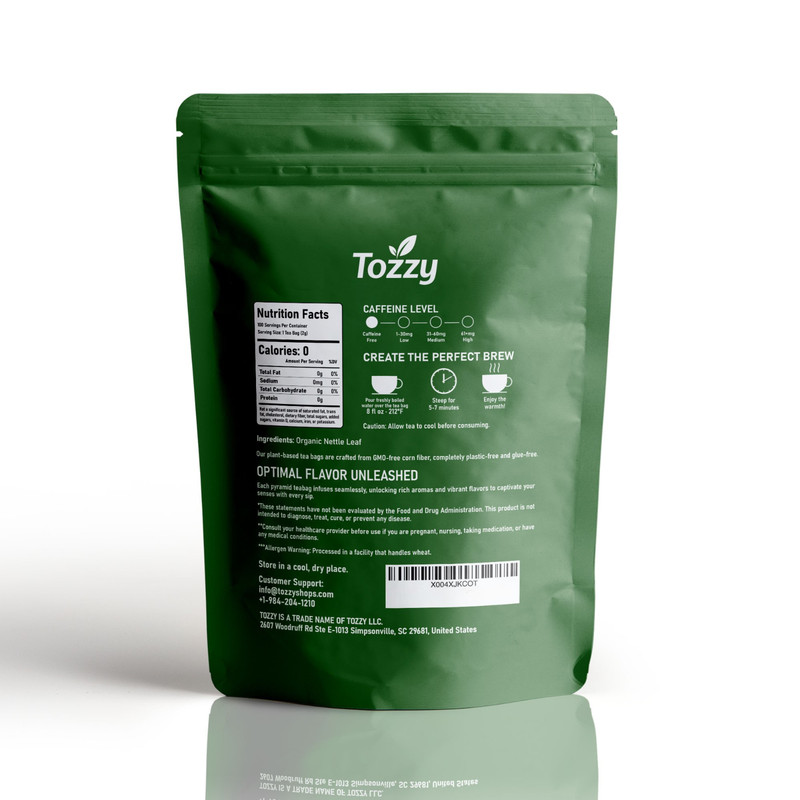 Organic Nettle Leaf Tea Bags - 100 Count (Plant-Based Pyramid Tea Bags) gallery