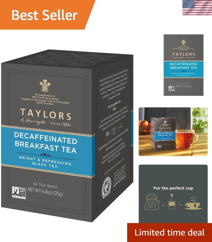 Naturally Decaffeinated Breakfast Black Tea 50 Teabags – Caffeine-Free Goodness