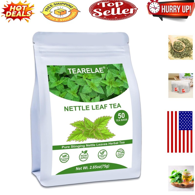 Pure Nettle Leaf Tea – Caffeine-Free, Non-GMO, 50 Bags