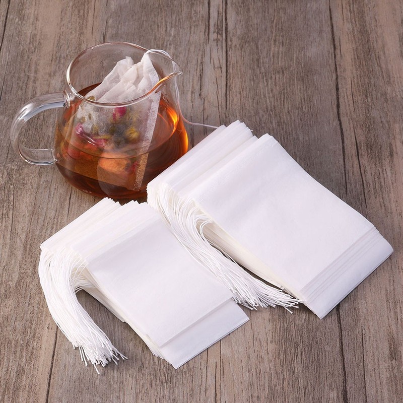 200 Pcs Paper Tea Bag Drawstring Filter Bags for Loose Leaf Tea Powder gallery
