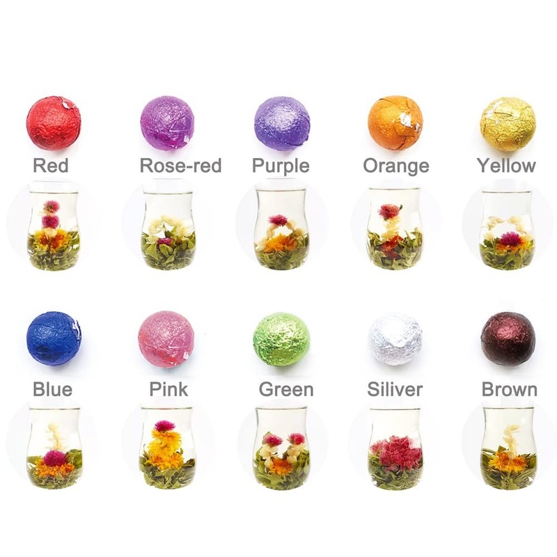 10 Assorted Blooming Flower Tea Balls Gift Set| Handmade Herbal Flowering Tea... gallery