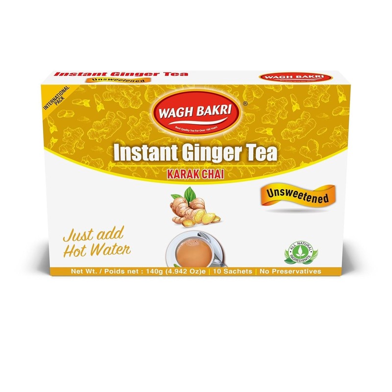 Instant Ginger Tea, Unsweetened, No Added Sugar, 140grams, 10 Sachets [Intern... gallery