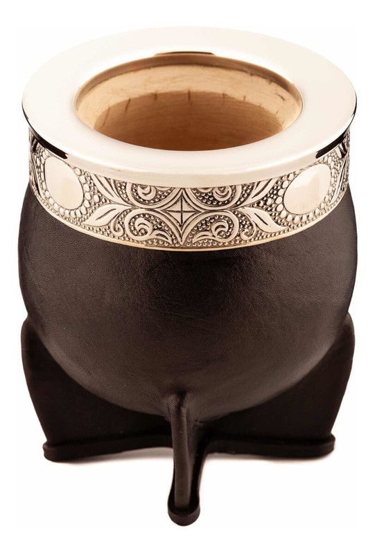 Argentina Imperial Yerba MATE Gourd CUP – German Silver – Leather – Uruguay tea