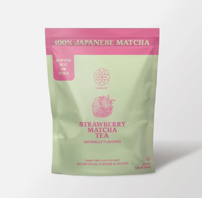 Harmony Proteins Strawberry Matcha Tea 200g Smooth w/ Antioxidants & L-Theanine