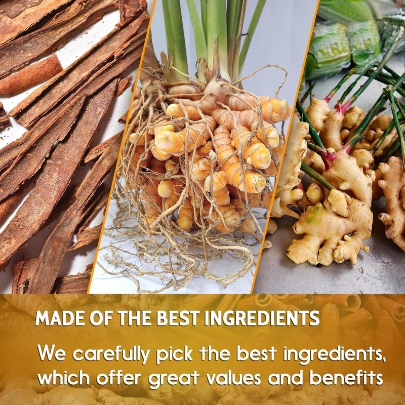 Turmeric Ginger Cinnamon Herbal Tea 120 Bags Vegan No Sugar Caffeine Free gallery