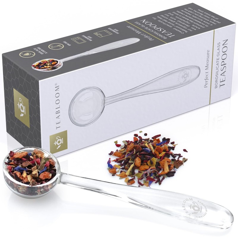 Teabloom Perfect Measure Loose Leaf Tea Spoon – 100% Lead-Free Clear