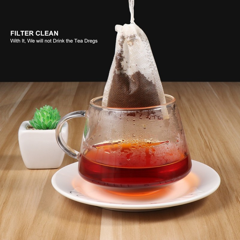 100 Pcs Drawstring Tea Filter Bags Non Woven Empty Bags for Loose Leaf Tea gallery