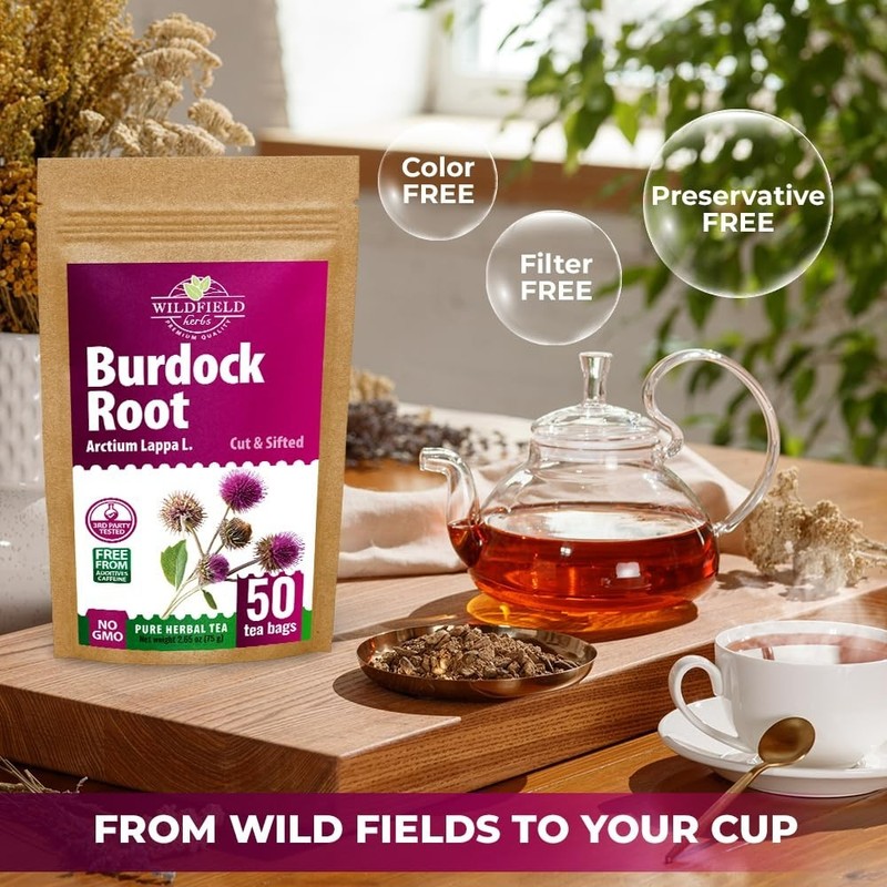 Carefully Sourced Burdock Root Tea - 50 Bags for Refreshing Relaxation gallery