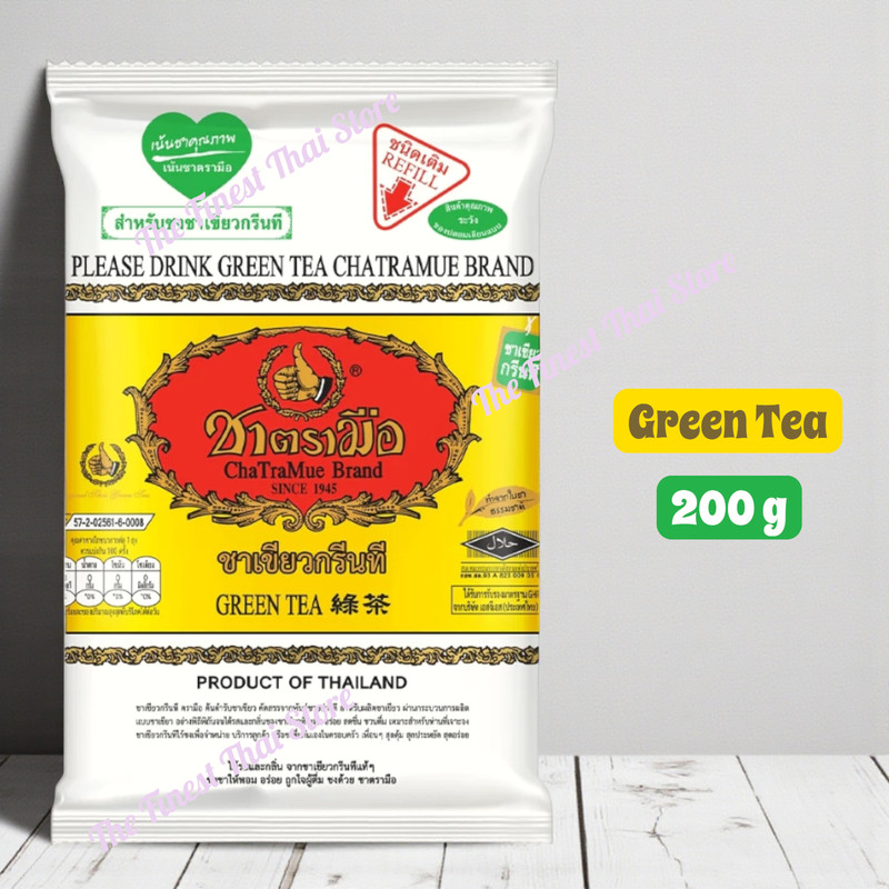 ChaTraMue Brand Green Tea Powder Number One Brand , Re-Fill Bag 200g