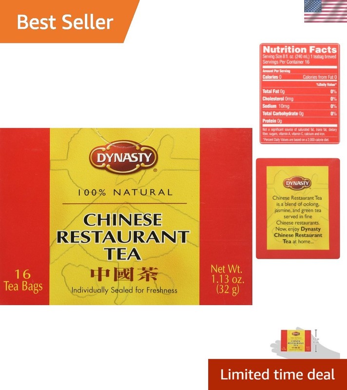 Authentic Chinese Restaurant Tea – 16 Natural Teabags of Oolong & Jasmine